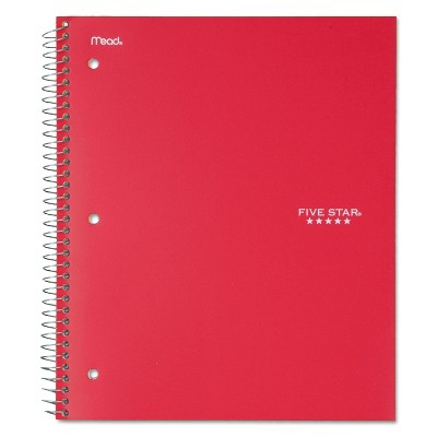 Five Star Wirebound Notebook College Rule 11 x 8 1/2 100 Sheets Red 72053