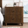 Sapphtopaz Fluted Nightstand with 3 Drawers Mid Century Modern Wood Side Table with Metal Handles, Retro Bedside Table for Bedroom - 3 of 4