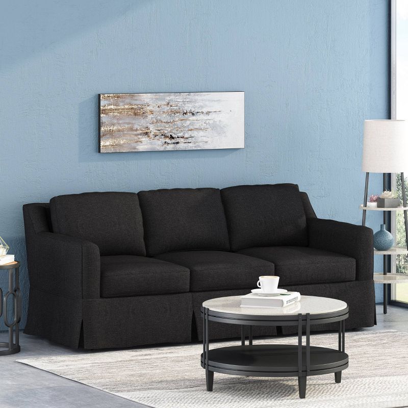 Arrastra Contemporary Fabric 3 Seater Sofa with Skirt - Christopher Knight Home, 3 of 10