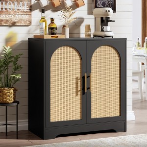 Coucheta 31.5"Rattan Sideboard, Buffet Cabinet with Shelf & Doors, Accent Storage Cabinet with Sturdy Wood Feet, for Living/Dining Room, Entryway - 1 of 4