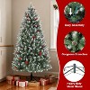 Acekool Snow Flocked Artificial Tree, Full Branch Tips, Red Berries, Hinged Branches, Easy Setup, Realistic Winter Holiday Decor - 4 of 4