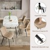 Upholstered Dining Chairs Set of 2, Leather Kitchen Chairs with Metal Legs, Mid Century Modern Dining Room Chairs w/Comfy Backrest - 3 of 4