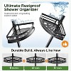 HAMITOR Shower Caddy Tension Pole：4-Tier Rustproof Bathroom Corner Shelf for Renters  Adjustable Bathtub Organizer with Soap Holder large - 3 of 4