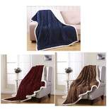 Extremely Cozy and Soft Reversible Faux Shearling Corduroy Throw Blanket (50" x 60")