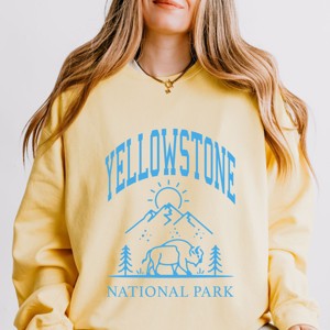 Simply Sage Market Yellowstone National Park Mountain Lightweight Garment Dyed Sweatshirt - 1 of 4