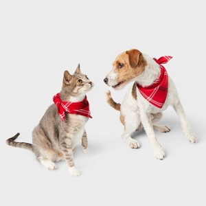 Plaid Matching Family Dog and Cat Bandana - Wondershop™ - One Size Fits Most - 1 of 3
