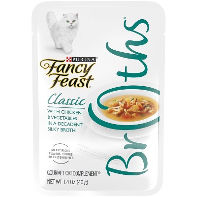 Purina Fancy Feast Broths Classic Gourmet Wet Cat Food Complement with Chicken & Vegetables In Broth - 1.4oz
