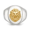 Chisel Stainless Steel Polished with 14K Gold Accent Lion Head Signet Ring - 4 of 4