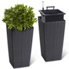 23" Tall Outdoor/Indoor Planter Pots (Set of 2) - Black with Drainage Holes, Water Level Monitor & Inner Bucket for Automatic Watering - 3 of 4