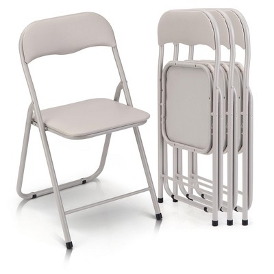 Whizmax Folding Chairs 4 Pack with Cushion, Outdoor & Indoor Event Portable Metal Folding Chairs with Non-Slip Feet Pads Stackable Chairs