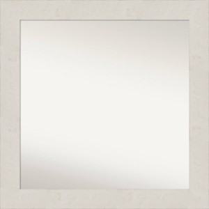 32" x 32" Non-Beveled Rustic Plank White Wall Mirror - Amanti Art: Square Framed, Wall Mount, Modern Decor - 1 of 4