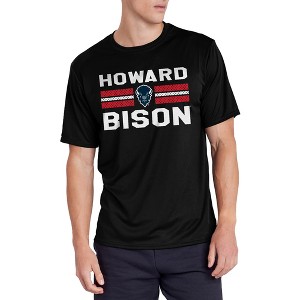 Men's Howard University Men's Sport Active T-Shirt Jersey Stripe CollegiateBlack - 1 of 4