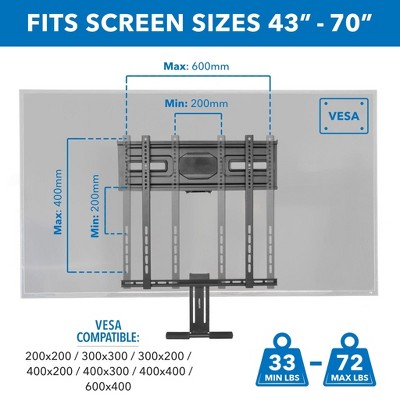Black Metal Full-Motion Fireplace TV Wall Mount for 40-70 Inch Screens