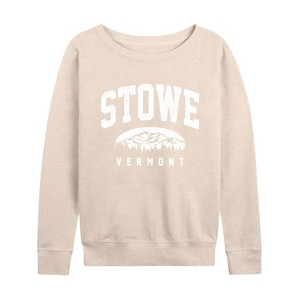 Women's - Instant Message - Stowe Vermont Lightweight French Terry Wide Neck Long Sleeve Shirt - 1 of 4