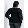 Avenue Women's Plus Size Frill Sleeve Sweater - image 3 of 4