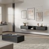 POVISON 78.74" Black Floating TV Stand,Modern Wall-Mounted Entertainment Center with Storage, Wood Media Console - 3 of 4