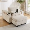 Whisen Corduroy Loveseat Sofa & Sleeper Sofa with USB Ports, Cup Holders, Phone Holder and Storage Space - 3 of 4