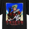 Trigun Characters Over Beach Men's Black T-Shirt - 2 of 3