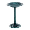 Outsunny 28'' Bird Bath Outdoor Resin Decor with Fleur De Lis Pattern, Time-Worn Finish - 4 of 4