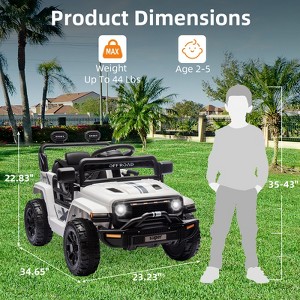 12V Ride on Truck Car with Parent Remote Control, 4-Wheel  Electric Vehicle Toy with Lights & Spring Suspension & Safety Belts,Ride on Car for Age 3+ - 1 of 4