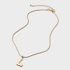 Round Snake Chain "L" Initial Necklace- A New Day™ Gold - 3 of 4
