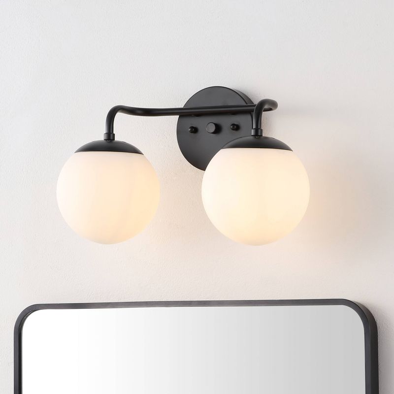 Louis Parisian Globe Metal/Frosted Glass Modern Contemporary LED Vanity Light - JONATHAN Y, 5 of 13