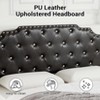 King Size PU Leather Upholstered Platform Bed Frame with Headboard, Modern Sturdy Mattress Foundation for Bedroom - 3 of 4