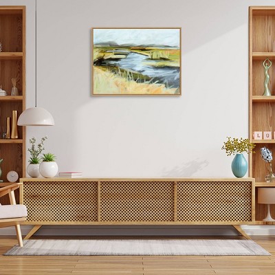 Large Framed Canvas Wall Art Print in Earth Tones