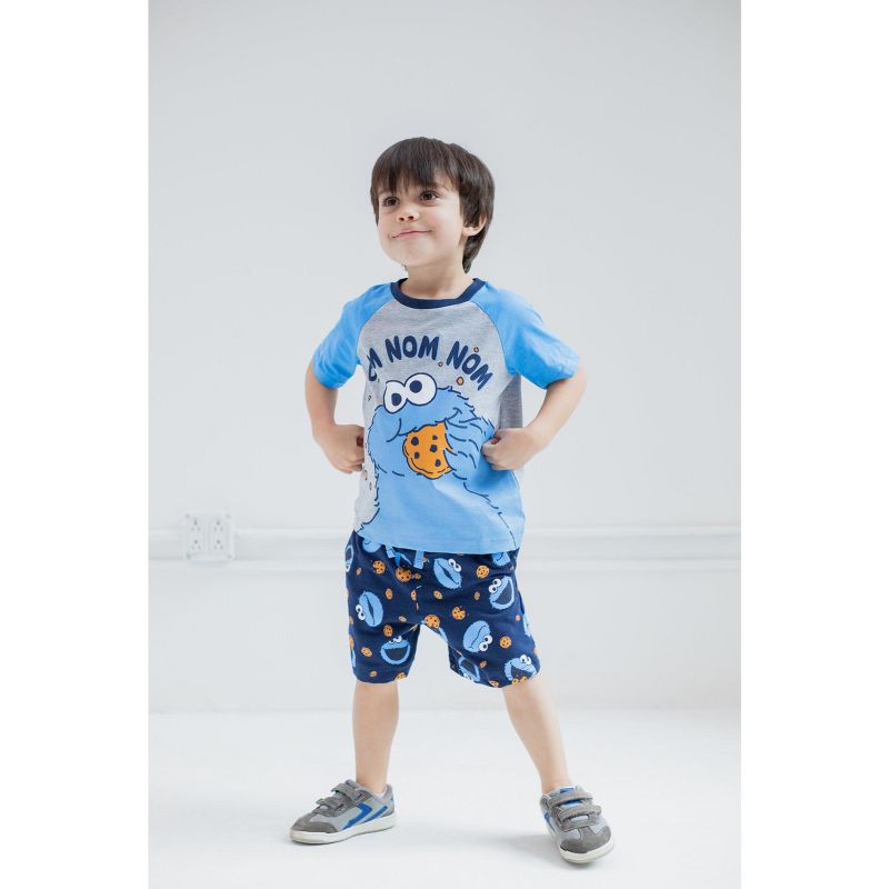 Sesame Street Elmo Cookie Monster T-Shirt and Shorts Outfit Set Infant to Toddler, 5 of 8