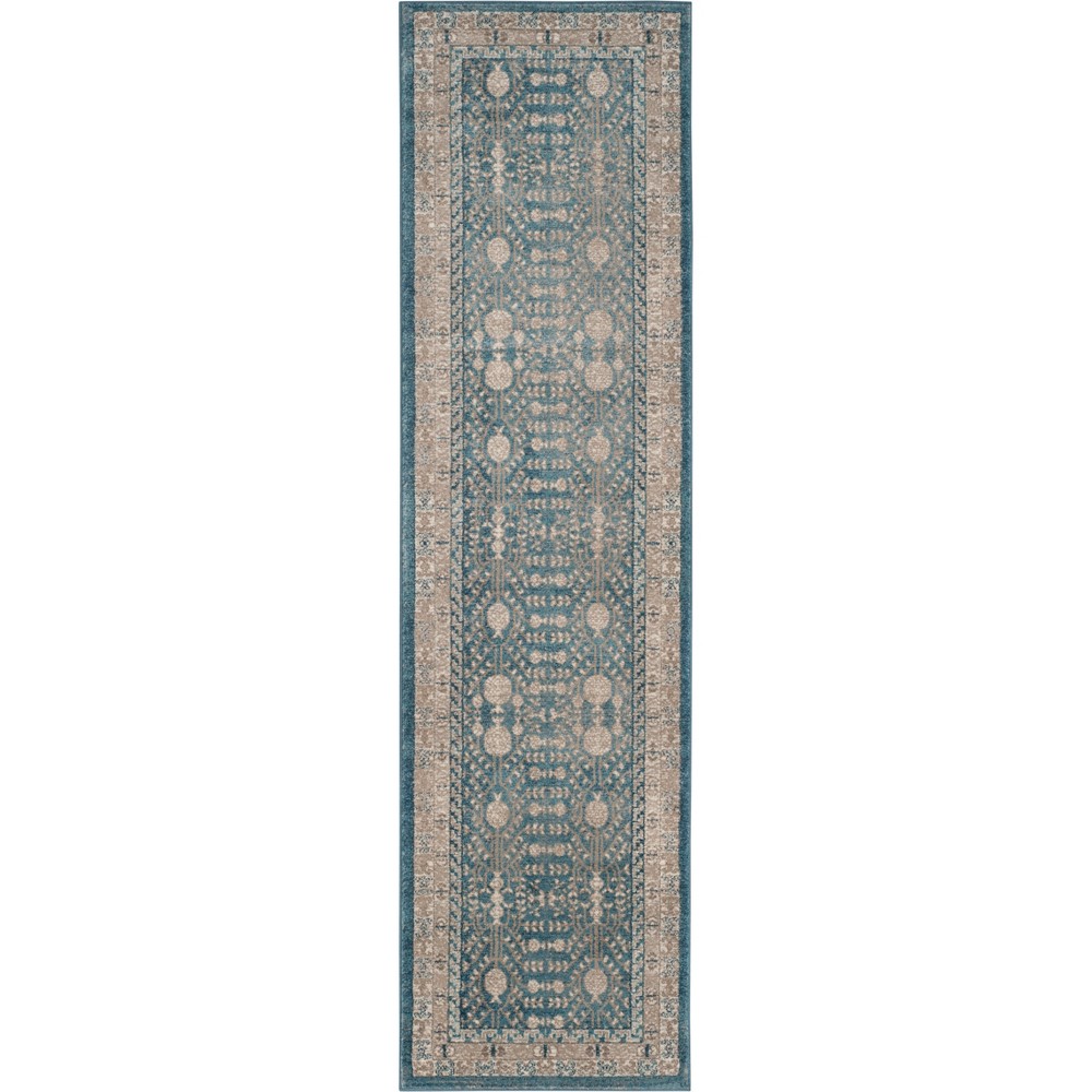 2'2inx14' Runner Shapes Loomed Blue/Beige - Safavieh