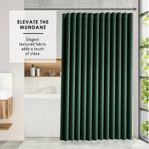 LunaLulinlk Waffle Weave Heavy Duty Fabric Shower Curtain - 1 of 4