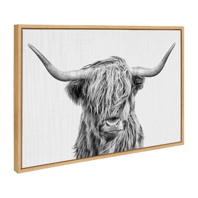 23 x 33 Sylvie Highland Cow Portrait Framed Canvas by Amy Peterson Gray -  Kate & Laurel All Things Decor