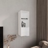 GlasFlength Decorative Storage Cabinets Accent Storage Cabinet Pima Wall Cabinet Wall Storage Shelf With 1 Door for Room, White, 13.4"*16.1"*43.3" - 3 of 4