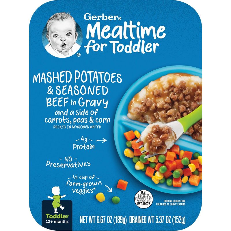 Gerber Mashed Potatoes and Seasoned Ground Beef Baby Meals - 6.67oz, 6 of 10