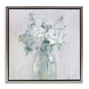 Stupell Industries White Abstract Bouquet Floating Frame Canvas Art - 1 of 4