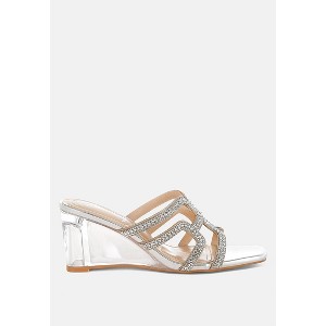 Caqueta Metallic Rhinestone Clear Wedge Sandals Women - 1 of 4