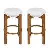 30" Wooden Bar Stools Set, Upholstered Barstool with Rubberwood Frame for Kitchen Island or Home Bar-3irtyhousy - 2 of 4