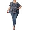 Agnes Orinda Women's Plus Size Polka Dots Casual Round Neck Flutter Sleeve Peplum Babydoll Blouses - 2 of 4