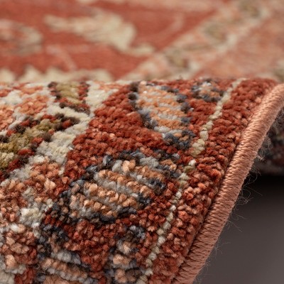 Ariana Red and Beige Synthetic Traditional Area Rug