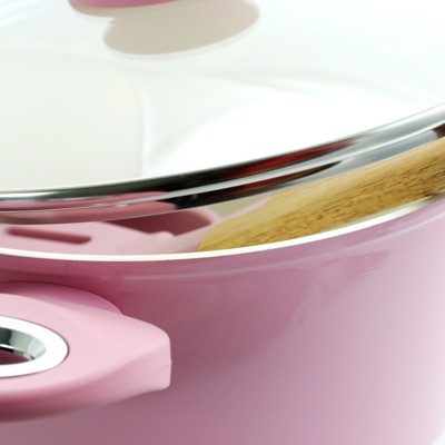Lavender Aluminum Nonstick 7-Piece Cookware Set with Enamel Coating