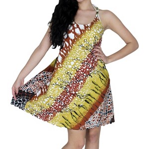 HAPPY BAY Women's Vacay Beach Summer Beachwear Dress Honeymoon Nightshirts Mini Slip Nighty 10-12 Sunflower_AC11 - 1 of 4