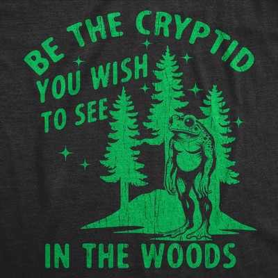 Мужские футболки Crazy Dog T-Shirts, Inc. Mens Funny T Shirts Be The Cryptid You Wish to See In The Woods Sarcastic Bigfoot Graphic Tee for Men - Crazy Dog Men's T Shirt For Campers Black S — фото 2