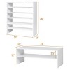 Tangkula 2-tier Stackable Shoe Rack 31" Width Organizer Shelf Set of 3 White/Tan - image 3 of 4