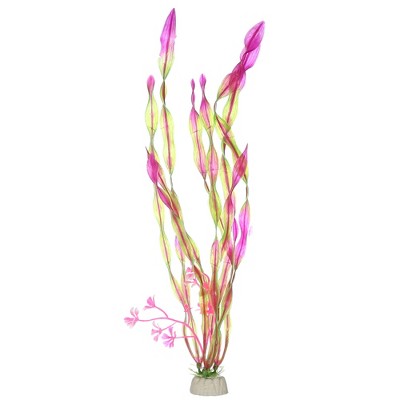 Unique Bargains Plastic Artificial Water Plants Aquarium Decorations Grass Pink 12.2" Height 1 Pc