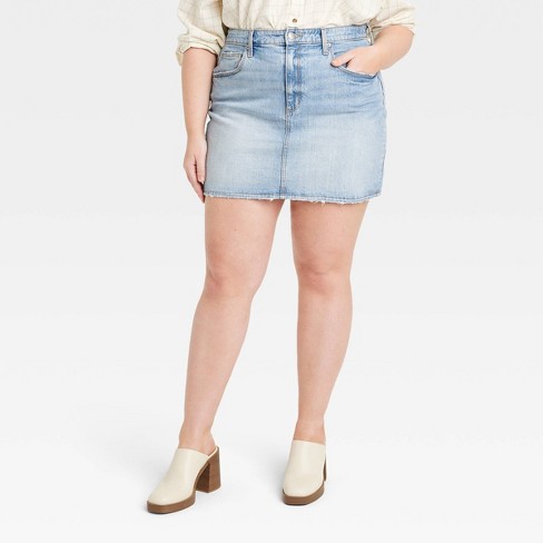 Denim mini skirt clearance womens