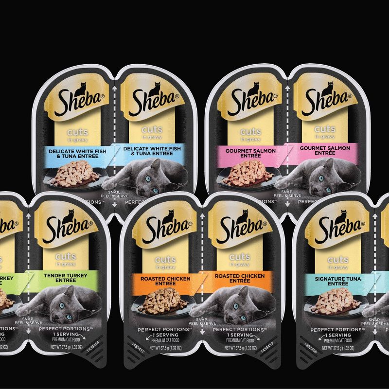 Sheba Perfect Portions Cuts In Gravy Chicken, Salmon &#38; Tuna Entr&#233;e Premium Adult Wet Cat Food - 2.6oz/18ct Variety Pack, 6 of 7