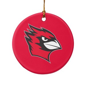 Wesleyan University Primary Logo Porcelain Holiday Christmas Tree Ornament - 1 of 4