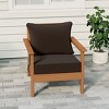 WestinTrends Avalon Teak Outdoor Modern HDPE Patio Club Chair with Deep Seat Cushions - 2 of 4