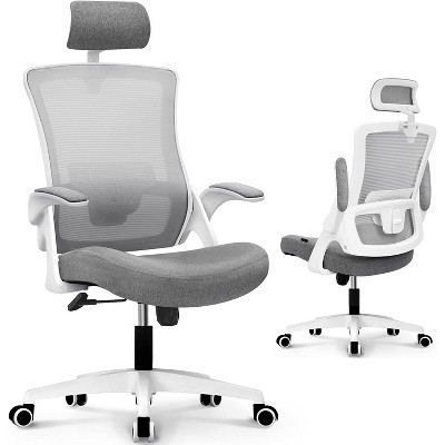 Gray High Back Mesh Executive Swivel Chair with Adjustable Arms