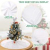 Wikineon Christmas Tree Skirt 24 Inch Tree Skirt Xmas Gift White Faux Fur Tree Skirt for Holiday Party Ceremony Christmas Tree Decorations - 3 of 4